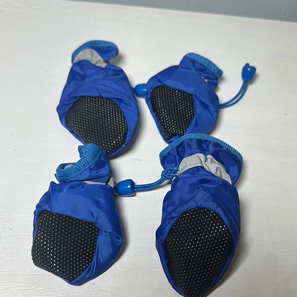 Blue Dog Booties with Adjustable Drawstrings
